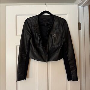 BCBG Black Leather Jacket